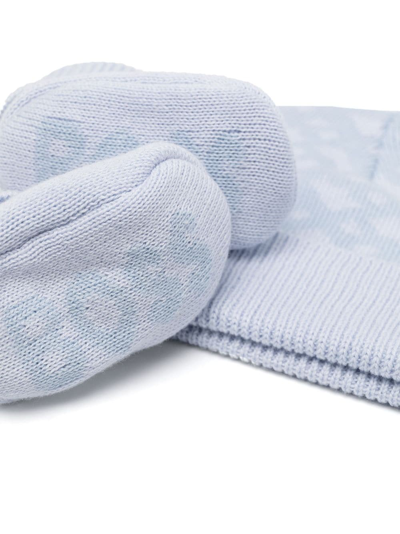 Bosswear Printed Hat And Slippers Set In Blue
