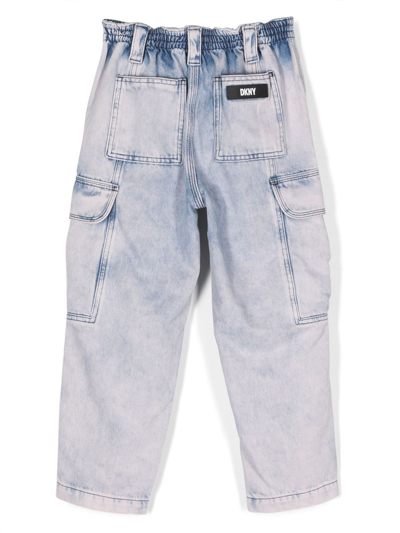 Shop Dkny Logo-patch Tapered Jeans In Purple