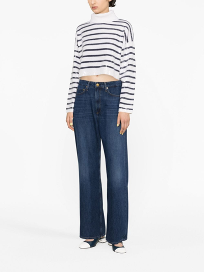 Shop Rag & Bone Mid-rise Wide-leg Jeans In Blue