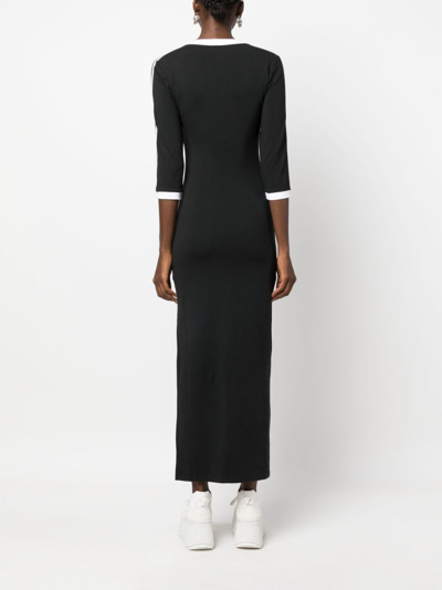 Adidas Originals Womens  Maxi Dress V-neck In Black