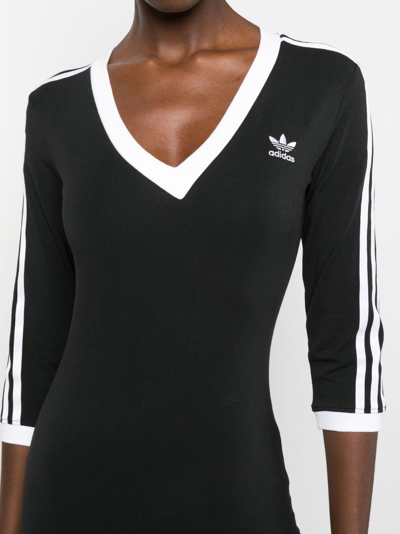 Adidas Originals Womens  Maxi Dress V-neck In Black