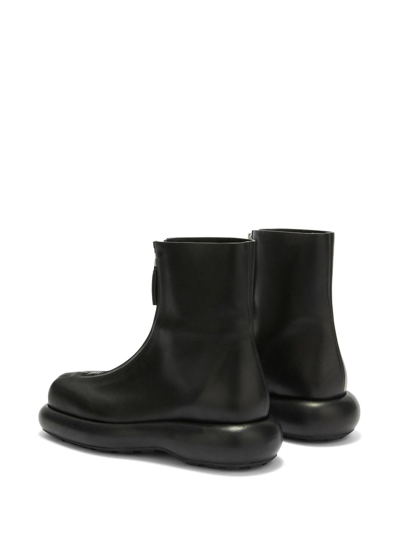 Shop Jil Sander Zip-up Leather Boots In Black