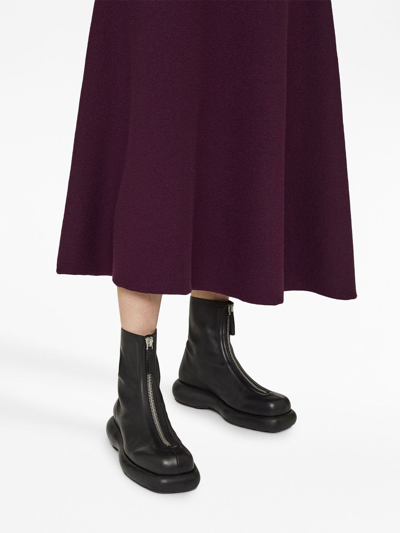 Jil Sander Zip-up Leather Boots In Black