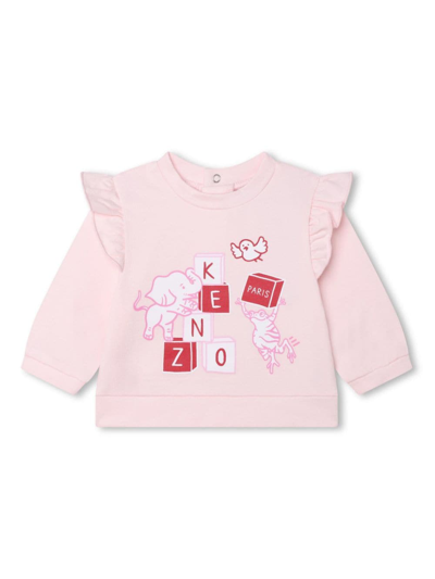 Kenzo Graphic-print Tracksuit Set In Pink