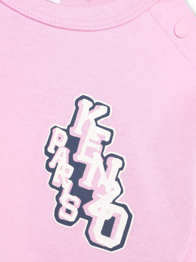 Shop Kenzo Logo-print Cotton Jersey In Pink
