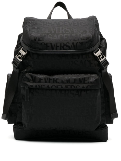 Shop Versace Allover Neo Backpack In Black