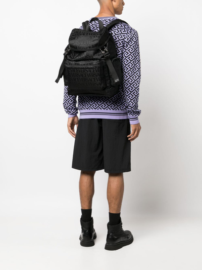 Shop Versace Allover Neo Backpack In Black