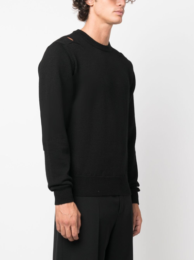 Shop Jil Sander Cut-out Detail Wool Jumper In Black