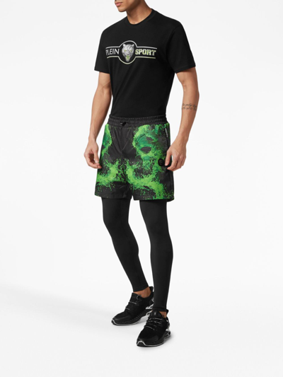 Plein Sport Splash Extreme Layered Leggings In Black
