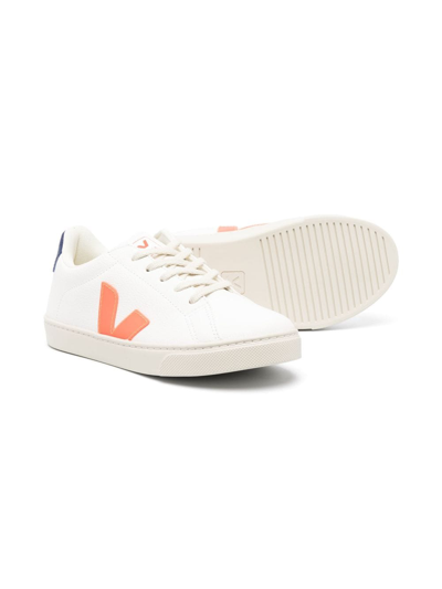Shop Veja Esplar Two-tone Leather Sneakers In White