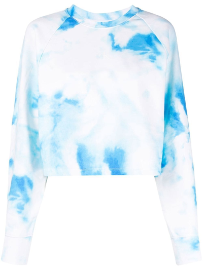 Shop Calvin Klein Jeans Est.1978 Summer Splash Printed Cotton Sweatshirt In Blue