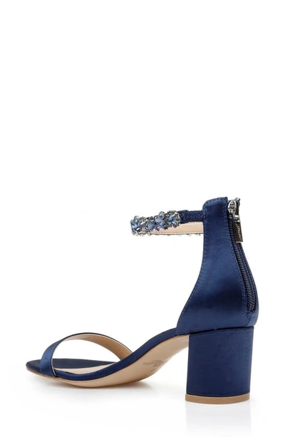 Jewel Badgley Mischka Catalina Ankle Strap Sandal In Navy
