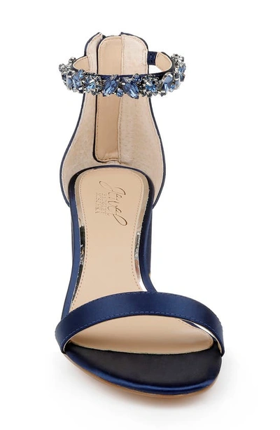 Jewel Badgley Mischka Catalina Ankle Strap Sandal In Navy