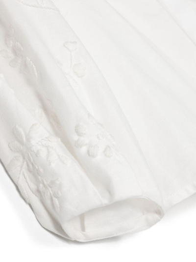 Chloé Girls Ivory Organic Cotton Ruffle Blouse In White