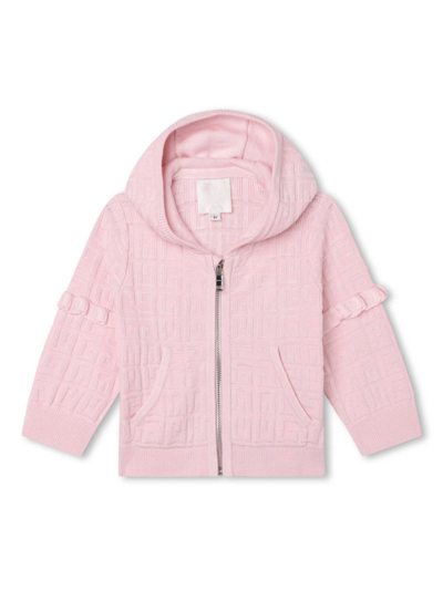 Shop Givenchy 4g Jacquard Zip-up Cardigan In Pink