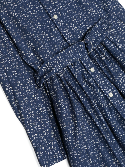 Polo Ralph Lauren Louella Pleated-skirt Dress In Blue