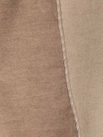 Shop Eleventy Diagonal-stripe Cotton Scarf In Brown