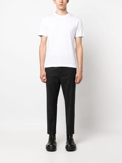 Eleventy Hem And Collar Contrast T-shirt In White