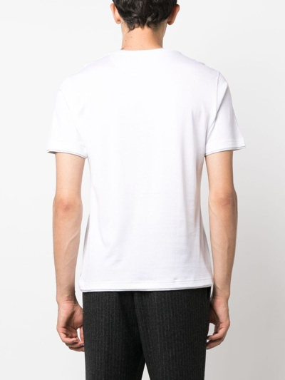 Eleventy Hem And Collar Contrast T-shirt In White