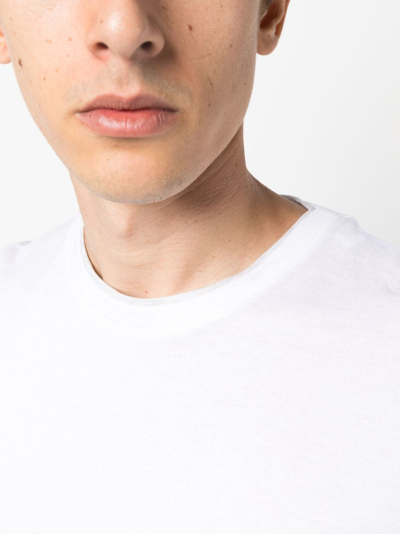 Shop Eleventy Crew-neck Cotton T-shirt In White