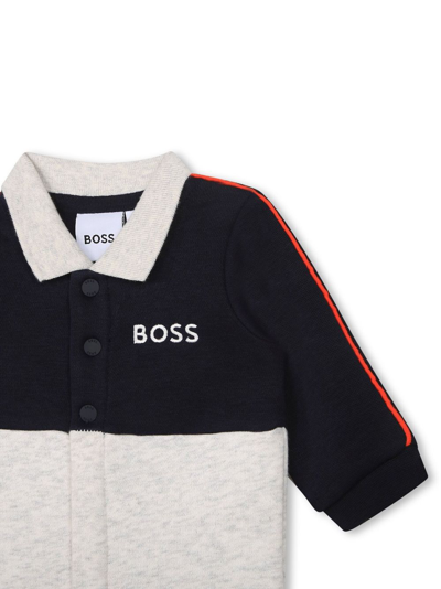 Shop Bosswear Logo-embroidered Two-tone Pyjamas In Grey