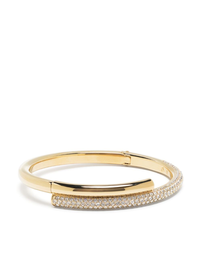 Shop Swarovski Dextera Crystal-embellished Bangle Bracelet In Gold