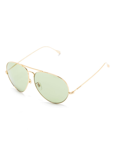Shop Gucci Pilot-frame Sunglasses In Gold