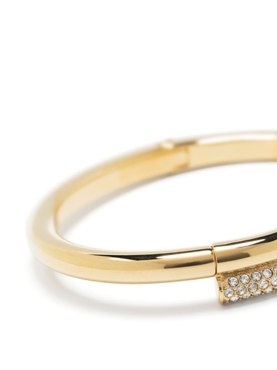 Shop Swarovski Dextera Crystal-embellished Bangle Bracelet In Gold