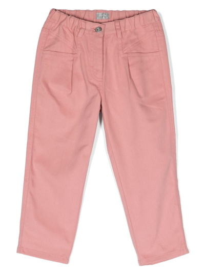 Shop Il Gufo Straight-leg Cotton Trousers In Pink