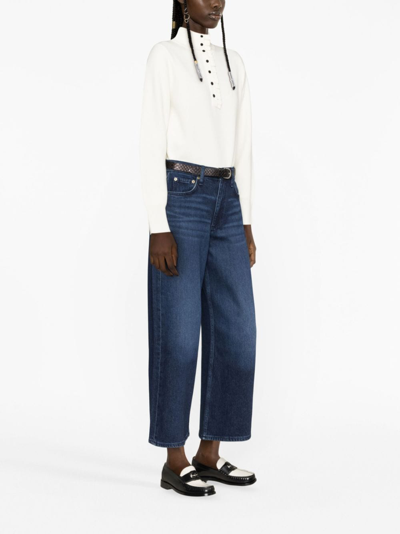 Shop Rag & Bone Mid-rise Cropped Jeans In Blue