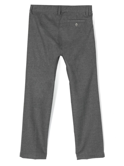 Shop Il Gufo Straight-leg Cotton Trousers In Grey