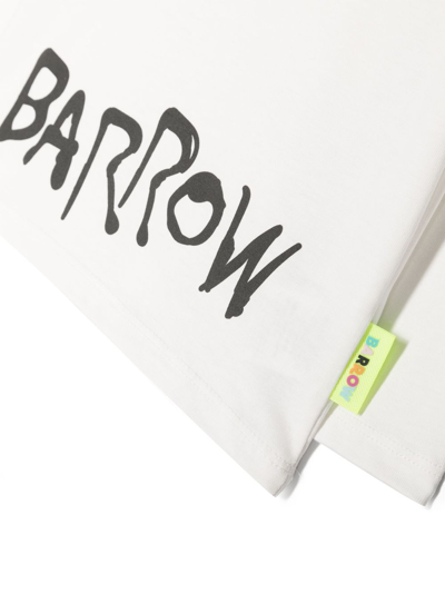 Shop Barrow Teddy-bear Cotton T-shirt In White