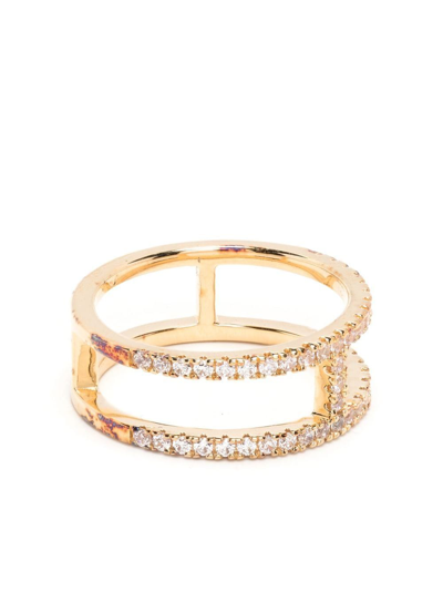 Shop Apm Monaco Double-frame Gold Ring