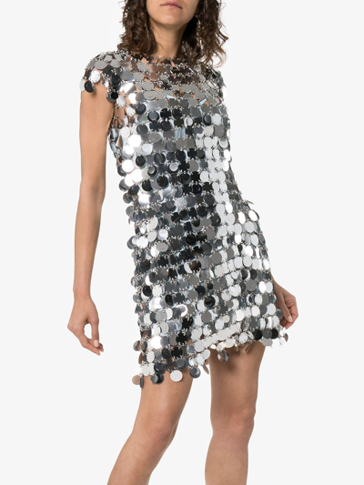 Shop Paco Rabanne Mini Dress In Silver