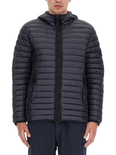 Shop Stone Island Down Jacket With Logo In Blue