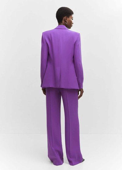 Shop Mango Suit Blazer With Buttons  Purple