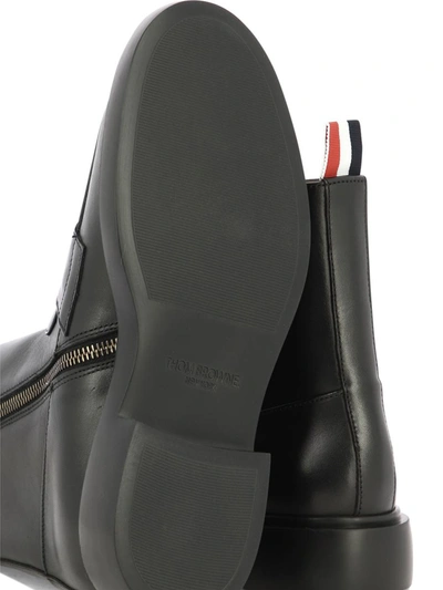 Shop Thom Browne "penny Loafer" Ankle Boots In Black