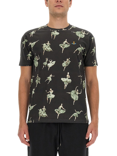 Shop Vivienne Westwood T-shirt With Orb Embroidery In Nero