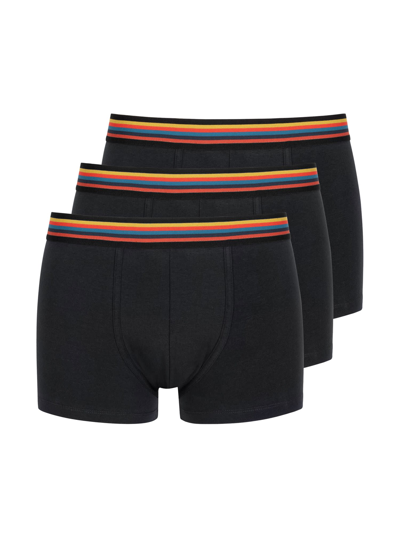 Shop Paul Smith Pack Of Three Boxers In Nero