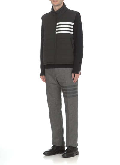 Shop Thom Browne 4 Bars Quilted Padded Gilet In Black