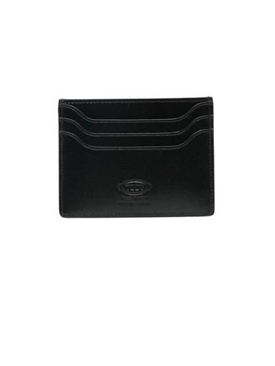 Shop Tod's Card Holder In Black Leather In Nero
