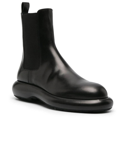 Shop Jil Sander Black Calf Leather Ankle Boots In Nero