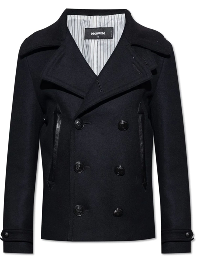 Dsquared2 Double-breasted Buttoned Jacket In Nero
