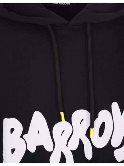 Shop Barrow Black Cotton Hoodie In Nero