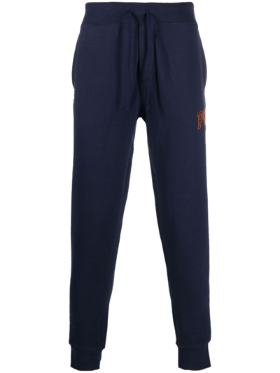 Shop Polo Ralph Lauren Logo-embroidered Track Pants - Men's - Cotton/polyester In Blau