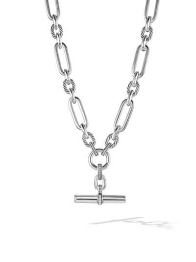 Shop David Yurman Women's Lexington Chain Necklace With Pavé Diamonds In Sterling Silver