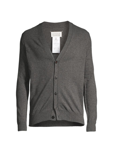 Shop Maison Margiela Men's Cashmere Button-front Cardigan In Medium Grey