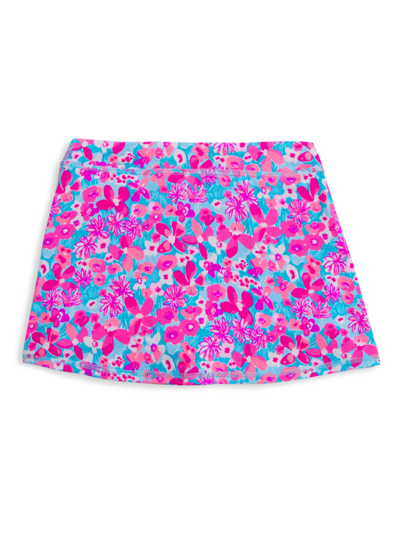 Shop Lilly Pulitzer Little Girl's & Girl's Mini Aila Skort In Aura Pink Baby Bloomer