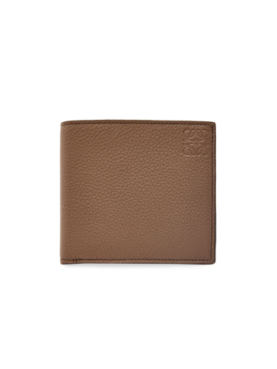 Shop Loewe Men's Leather Bi-fold Wallet In Winter Brown