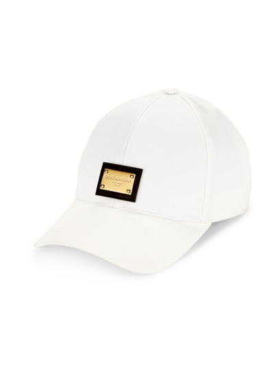 Shop Dolce & Gabbana Women's Logo Baseball Cap In Bianco